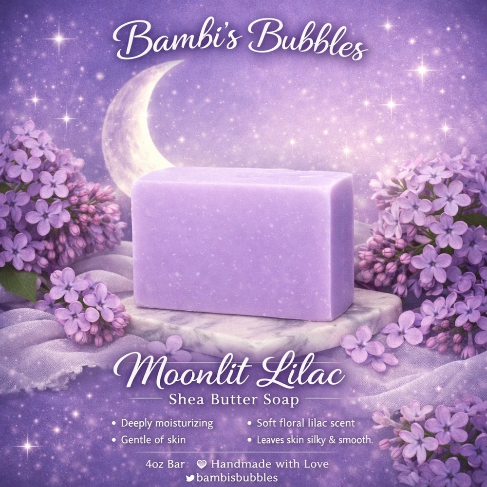 Limited Supply  Summer Blends Shea Butter 4oz Bar Moonlit Lilac
